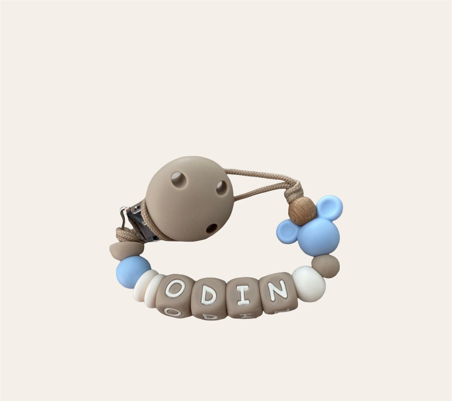 Speenkoord - ODIN - geef een persoonlijke touch aan de spulletjes van je kleintje, voorzien van een speelse blauwe mickey mouse