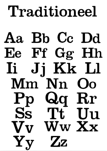 Lettertype Traditioneel