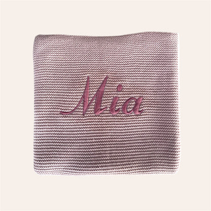 Deken Wieg 75x100cm Basic Knit - Roze