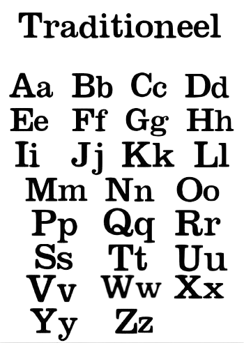 Lettertype Traditioneel